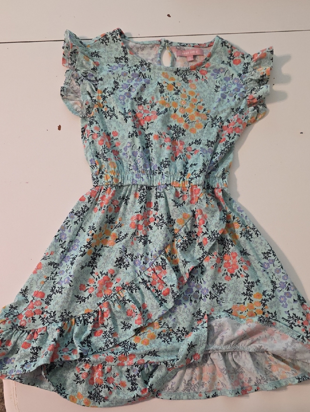 BCBGirls Mint Floral Ruffle Dress